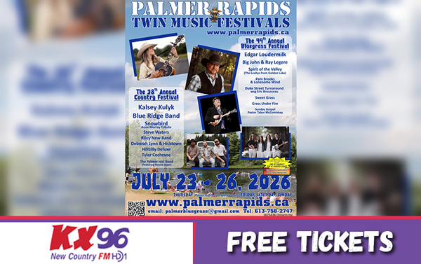 Free Tickets to Palmer Rapids Twin Music Festival!